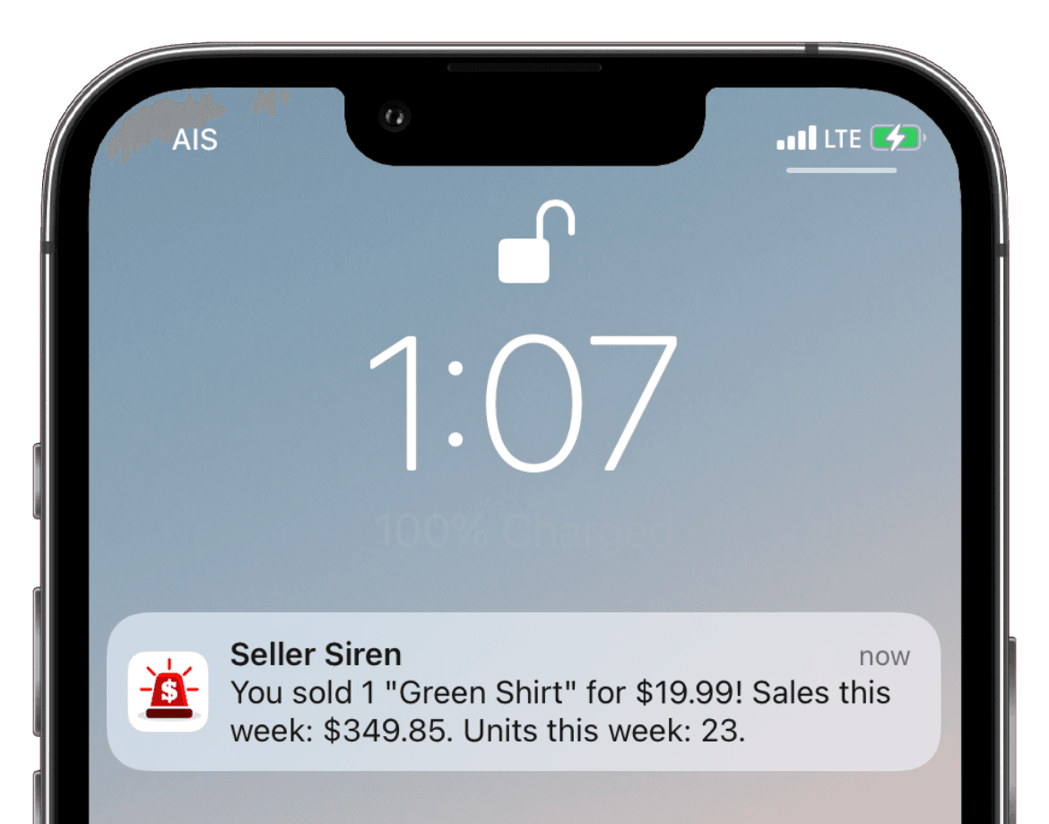 Seller Siren app interface